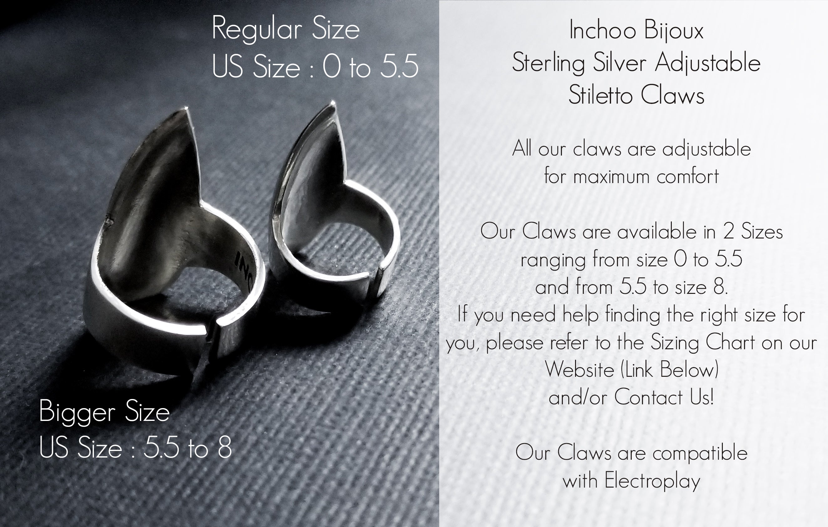 Stiletto Mirror Claw - Gold Options - Inchoo Bijoux