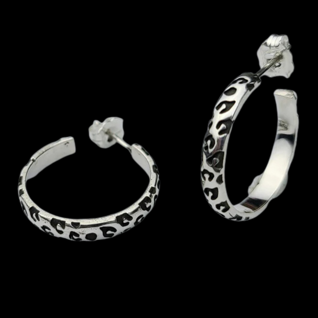 Thin Leopard Print Hoop Earrings