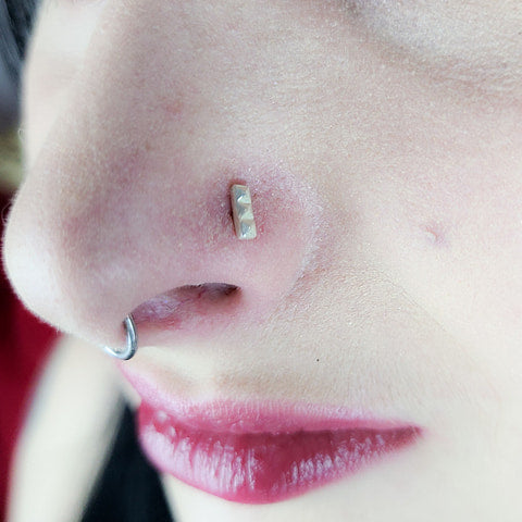 Silver Minimal Studded Bar Nose Stud-Nose Stud-Inchoo Bijoux-Inchoo Bijoux