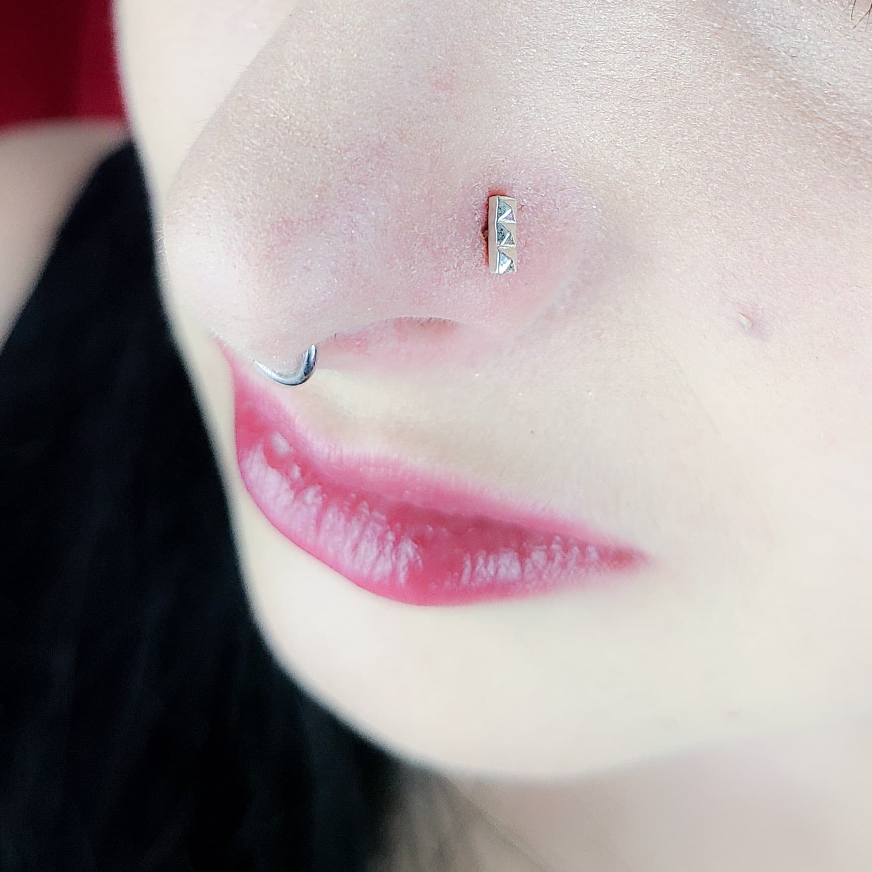 Silver Minimal Studded Bar Nose Stud-Nose Stud-Inchoo Bijoux-Inchoo Bijoux
