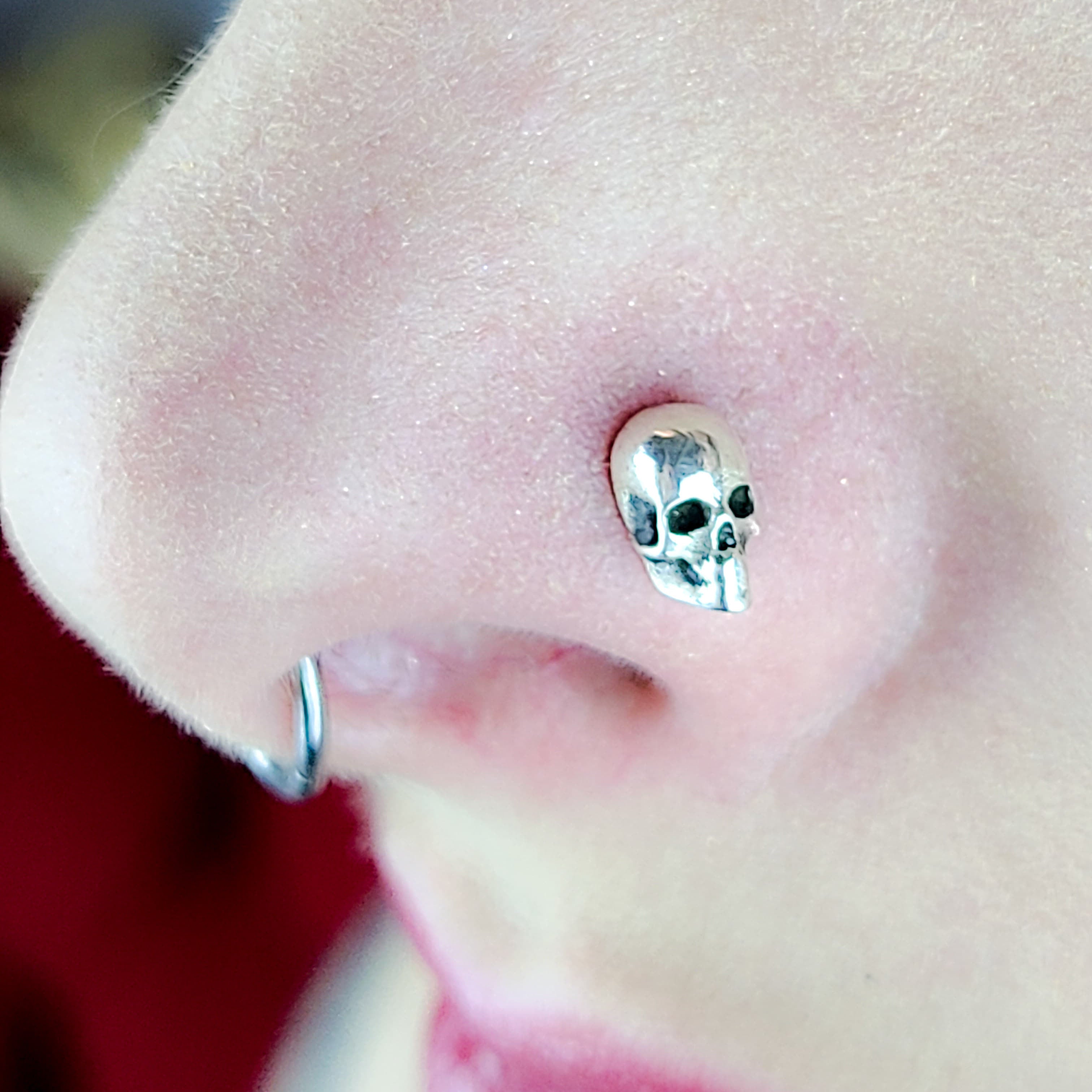 Small Silver Skull Nose Stud-Nose Stud-Inchoo Bijoux-Inchoo Bijoux