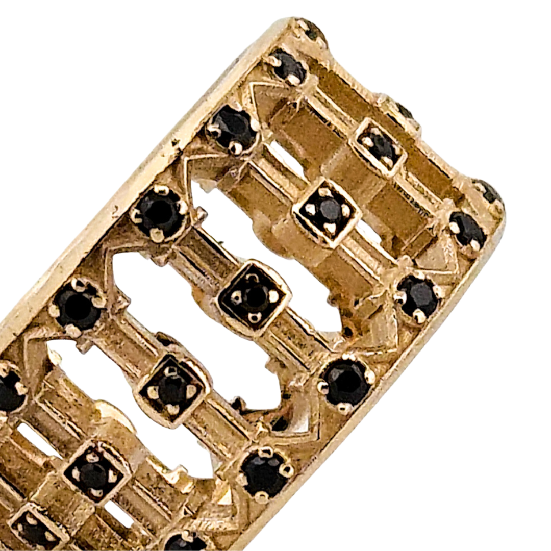 Pillars - Gold and Black Diamonds Ring - Inchoo Bijoux