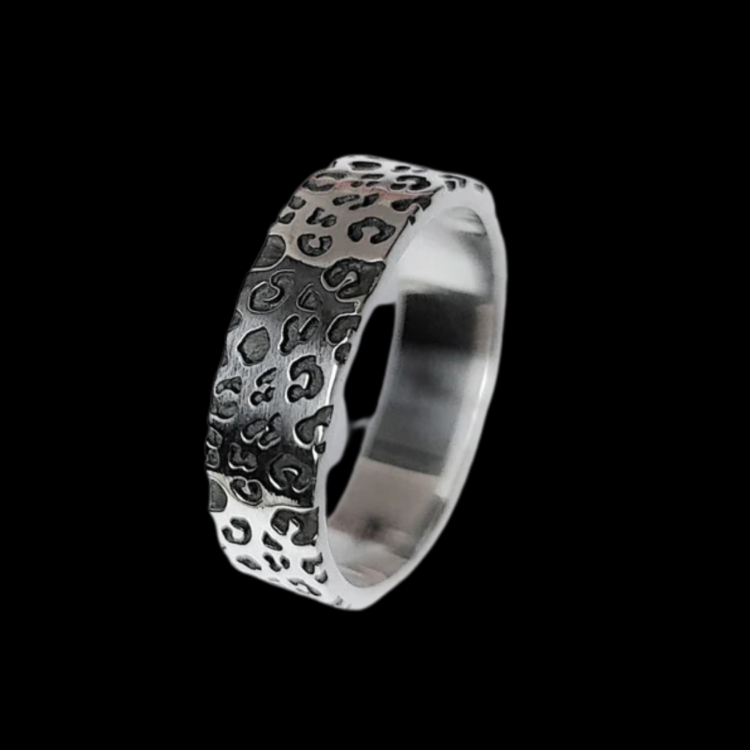 6mm Wide Leopard Print Ring Band - Inchoo Bijoux