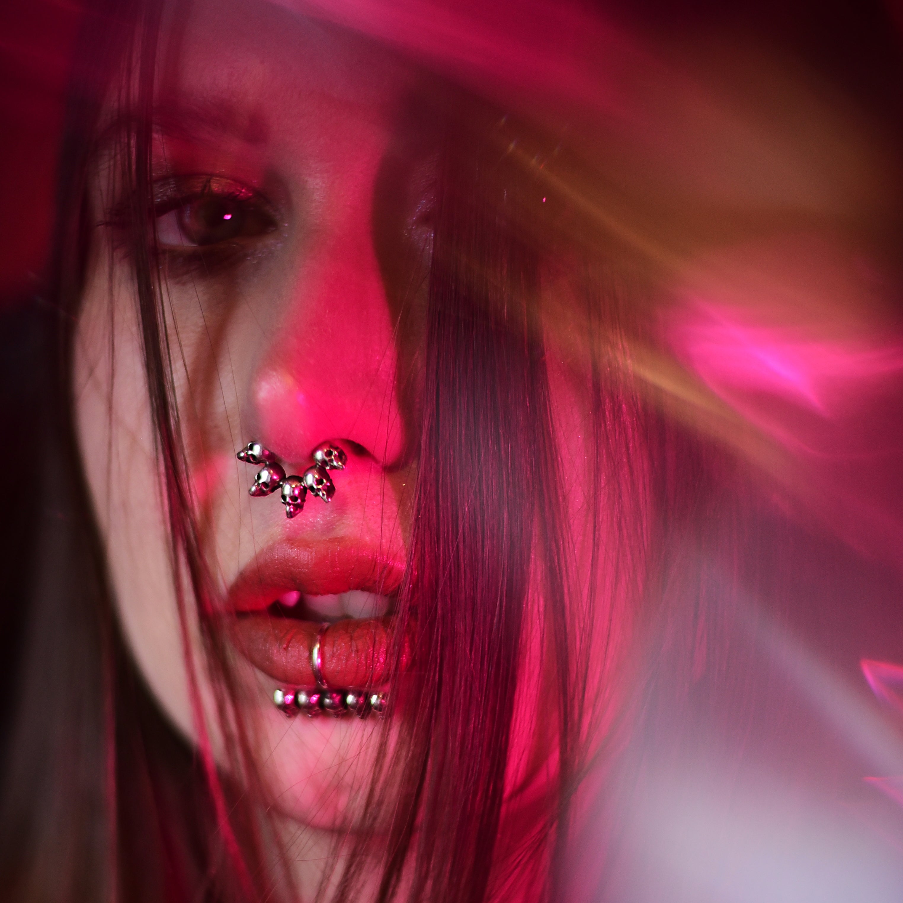 5 Skull Silver Septum Ring - Inchoo Bijoux