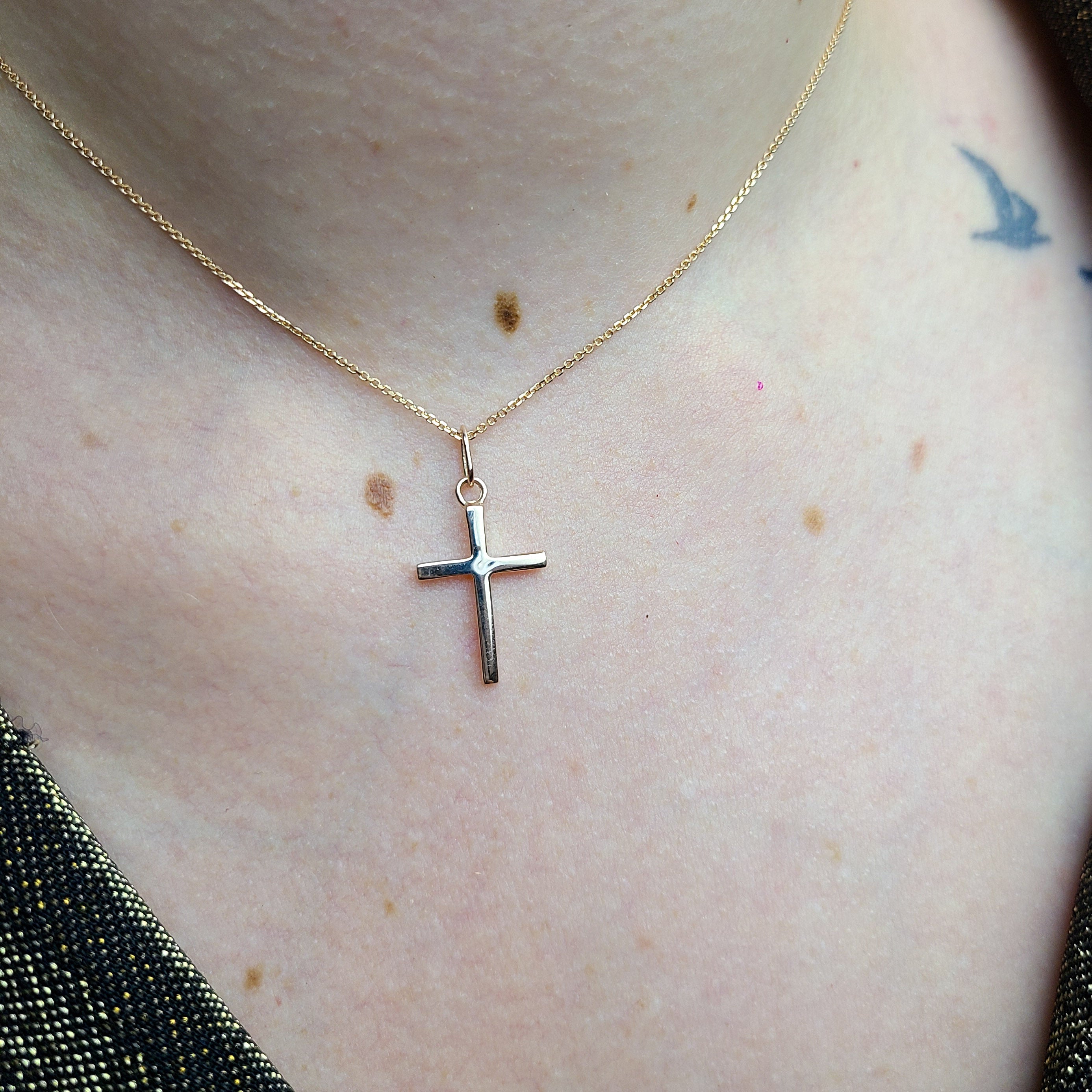 Minimal Cross Pendant - Gold Options
