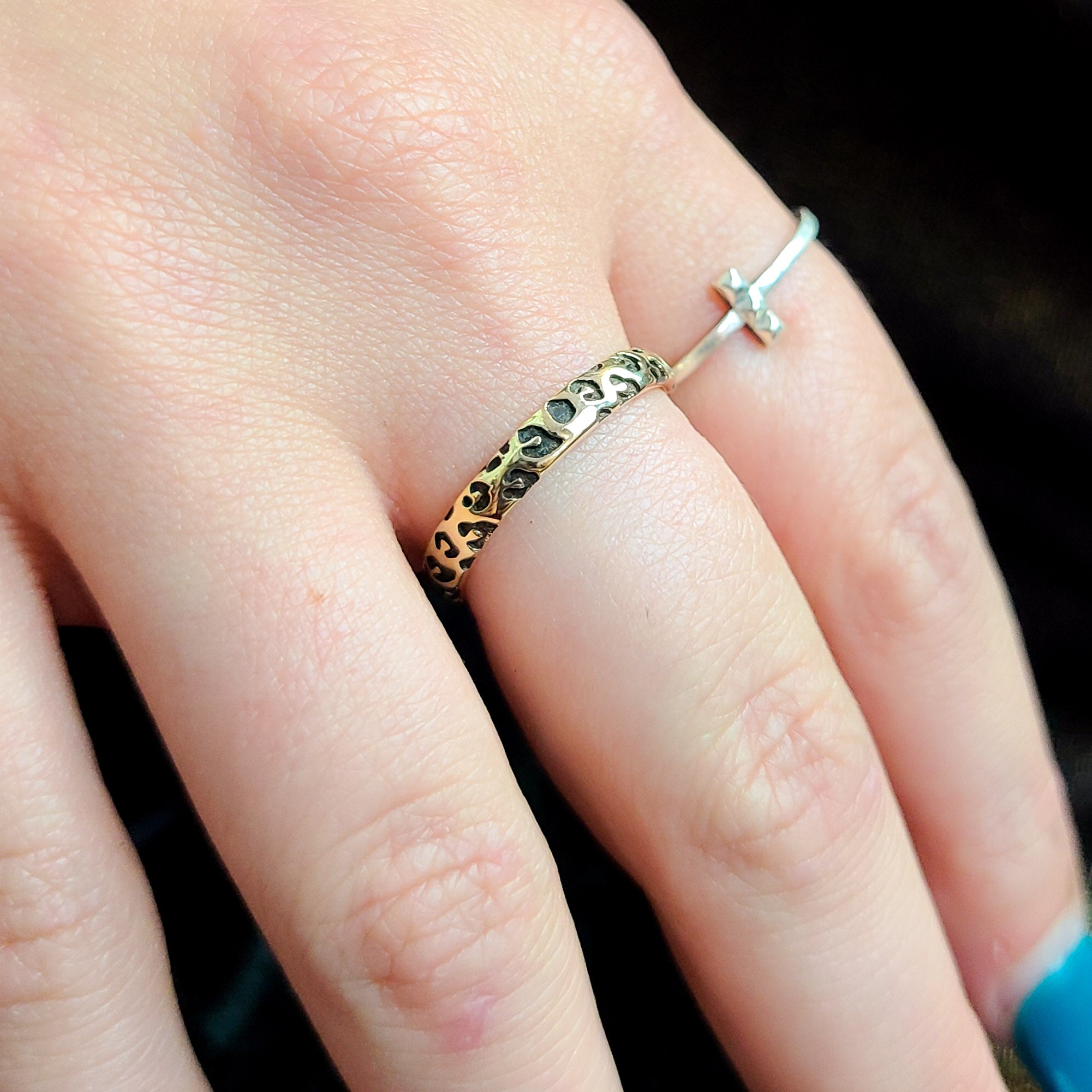 Leopard Print Ring Wedding Band - Gold Options