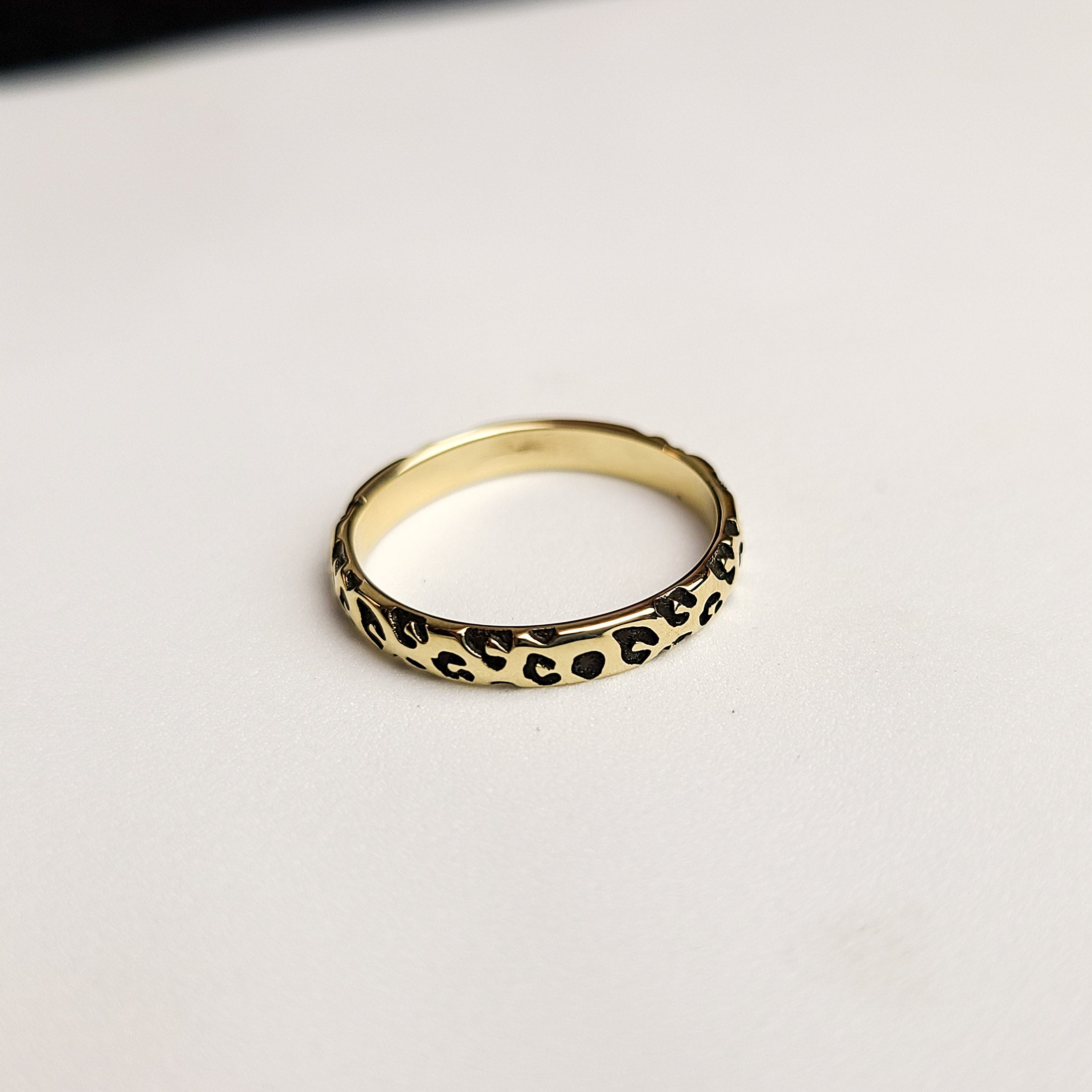 Leopard Print Ring Wedding Band - Gold Options