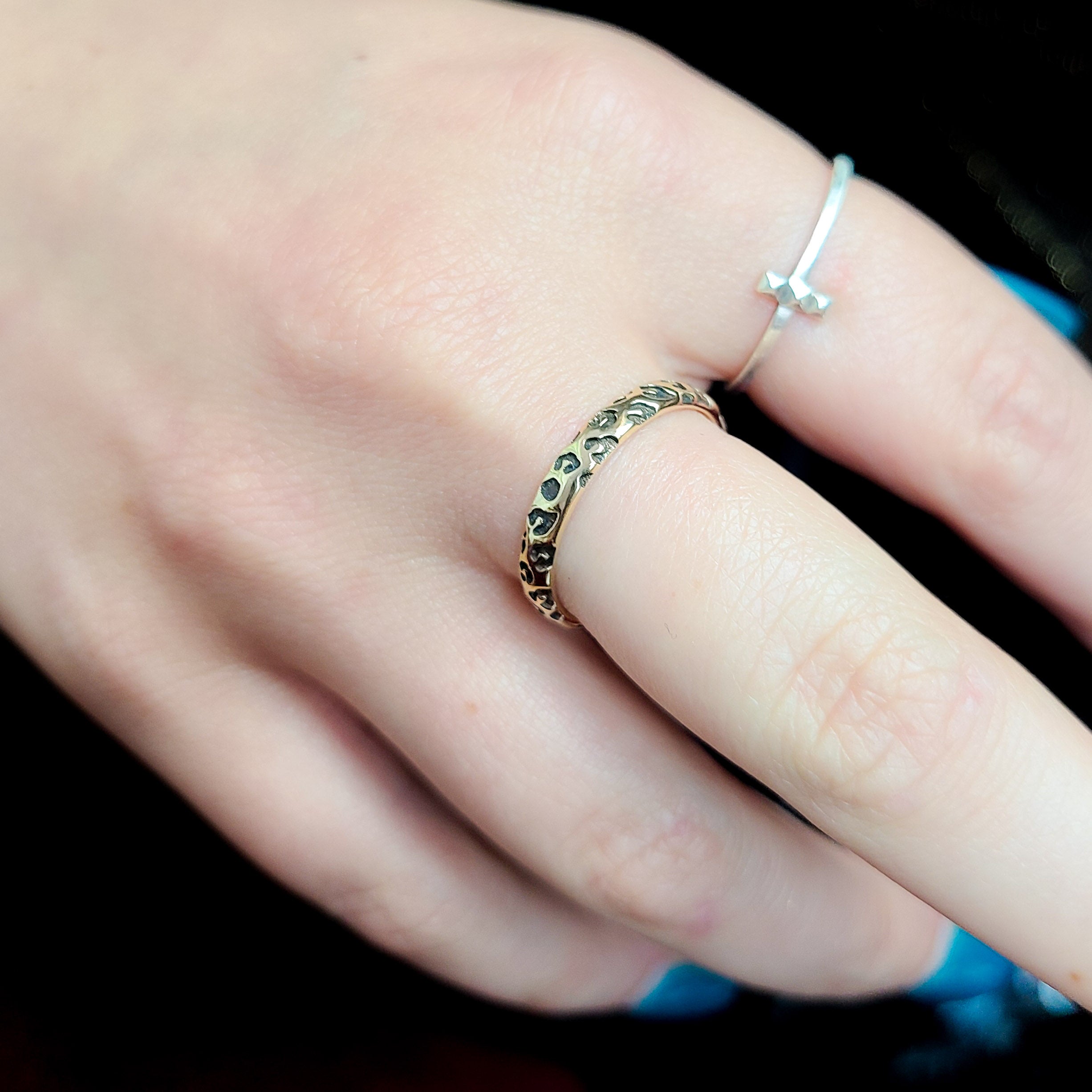 Leopard Print Ring Wedding Band - Gold Options