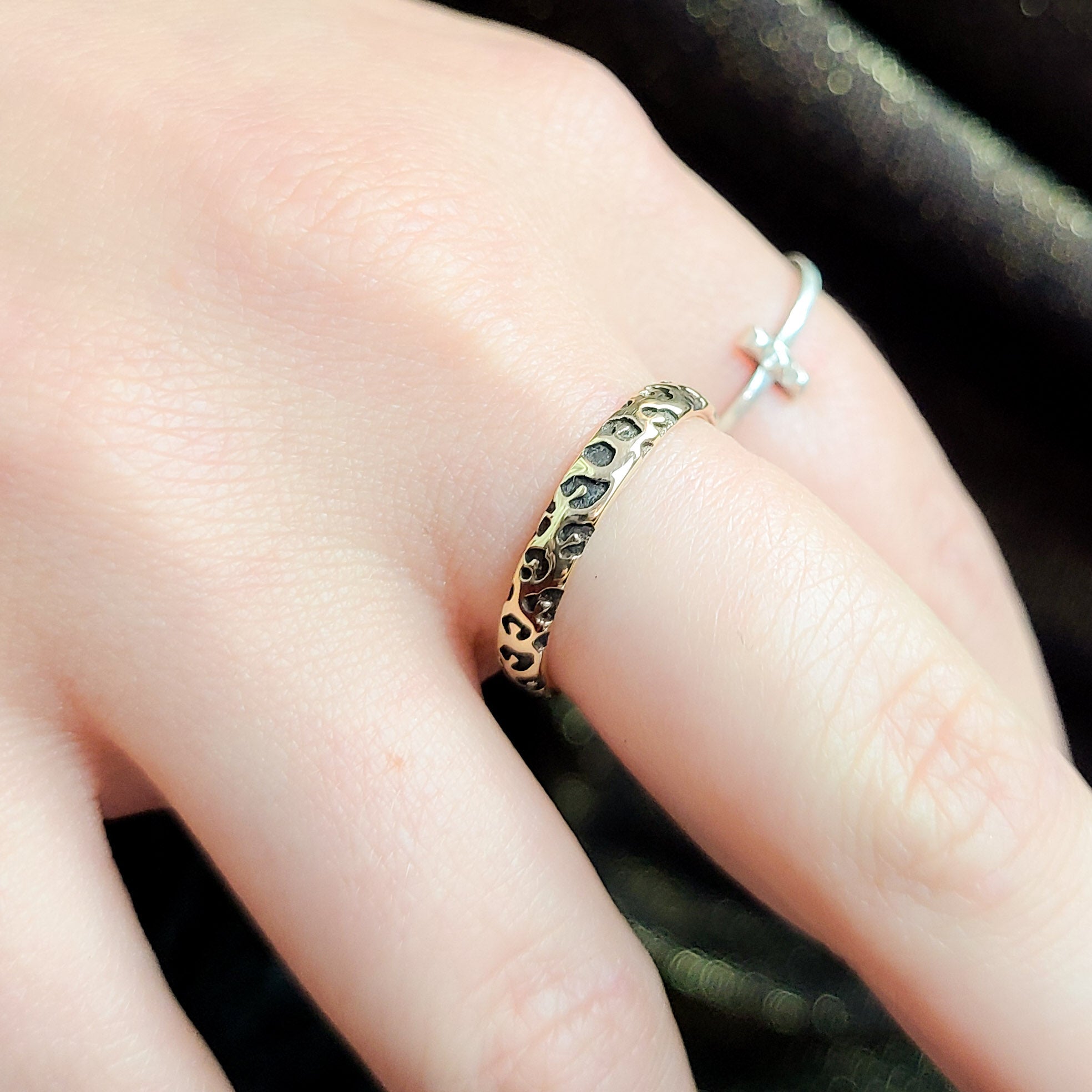 Leopard Print Ring Wedding Band - Gold Options