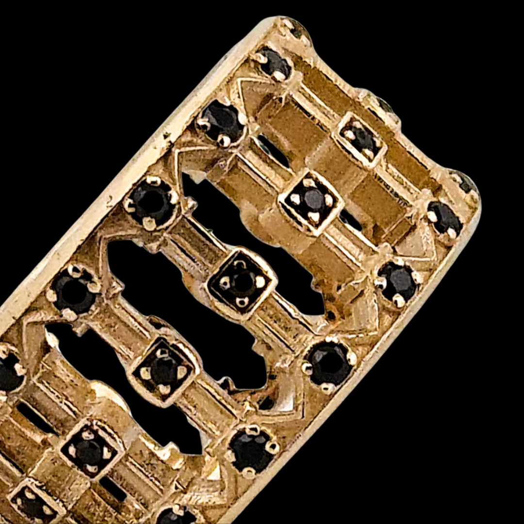 Pillars - Gold and Black Diamonds Ring - Inchoo Bijoux