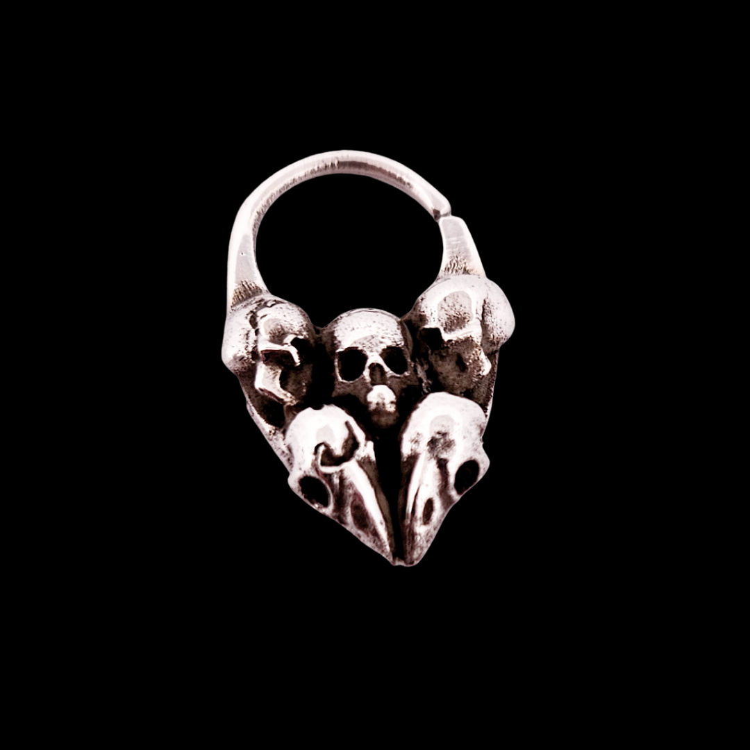 Catacombs Septum Bird Skull Sterling Silver
