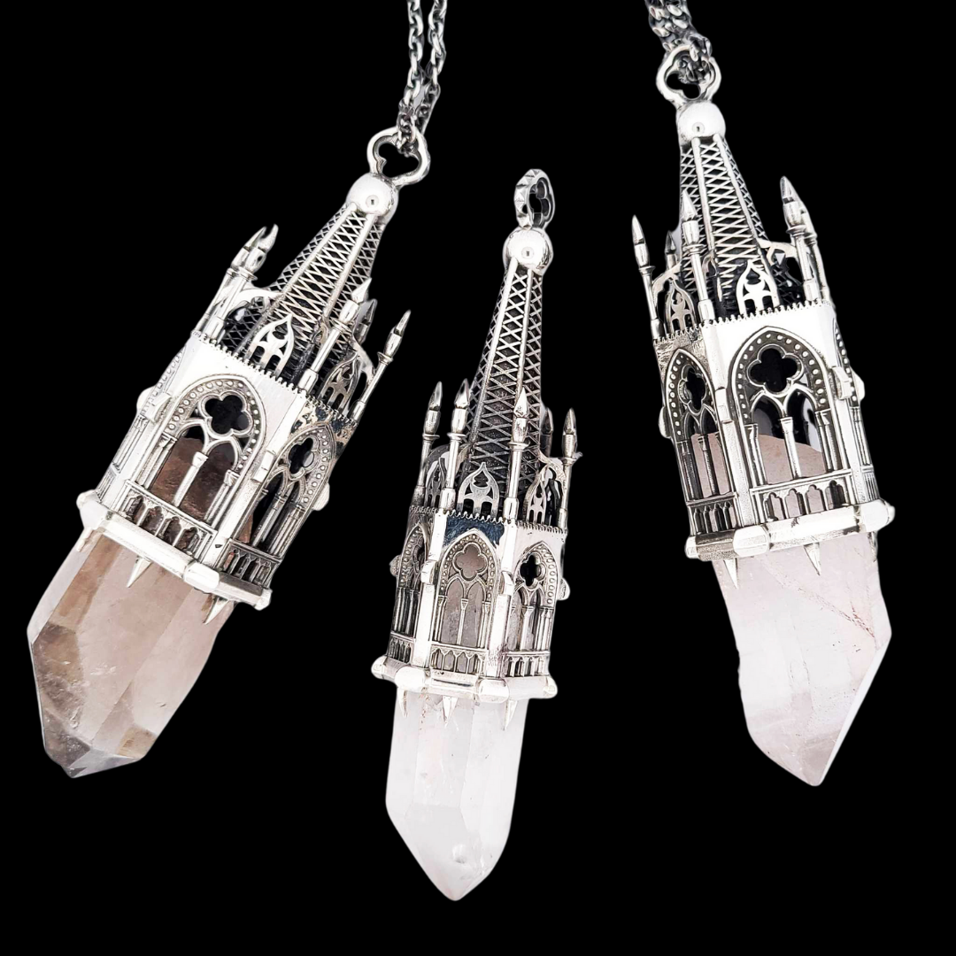 Temptation Tower 1 - Heavy Quartz Cathedral Pendant
