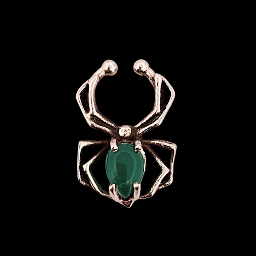 Green Onyx Spider Septum Piercing