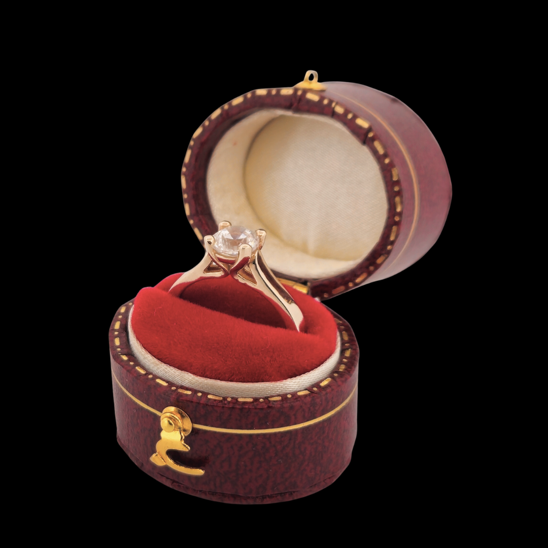 Vintage Style Engagement Ring Oval Box - Red or Blue - Inchoo Bijoux