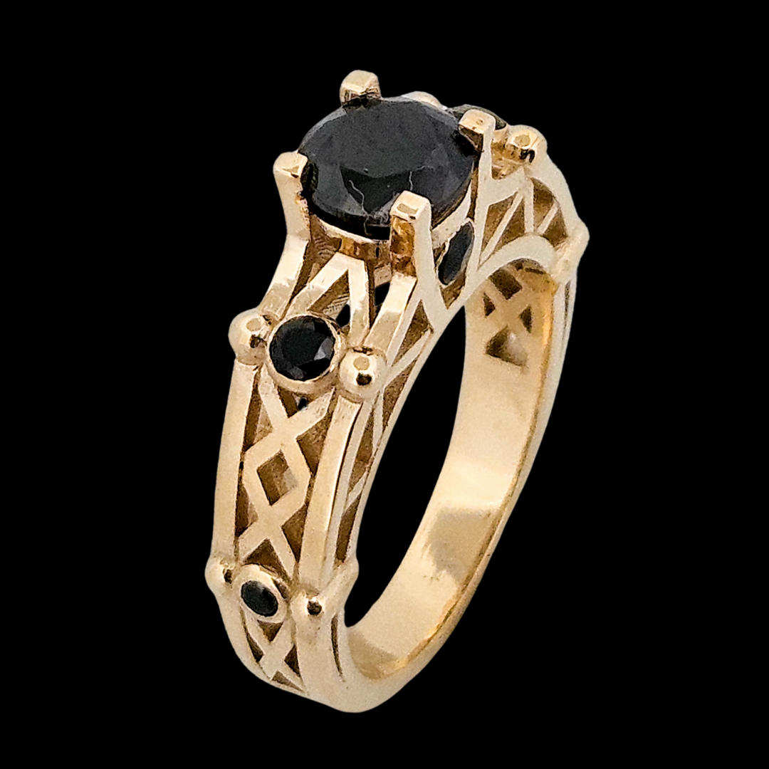 Victoria - Gold and Black Diamond Ring - Inchoo Bijoux