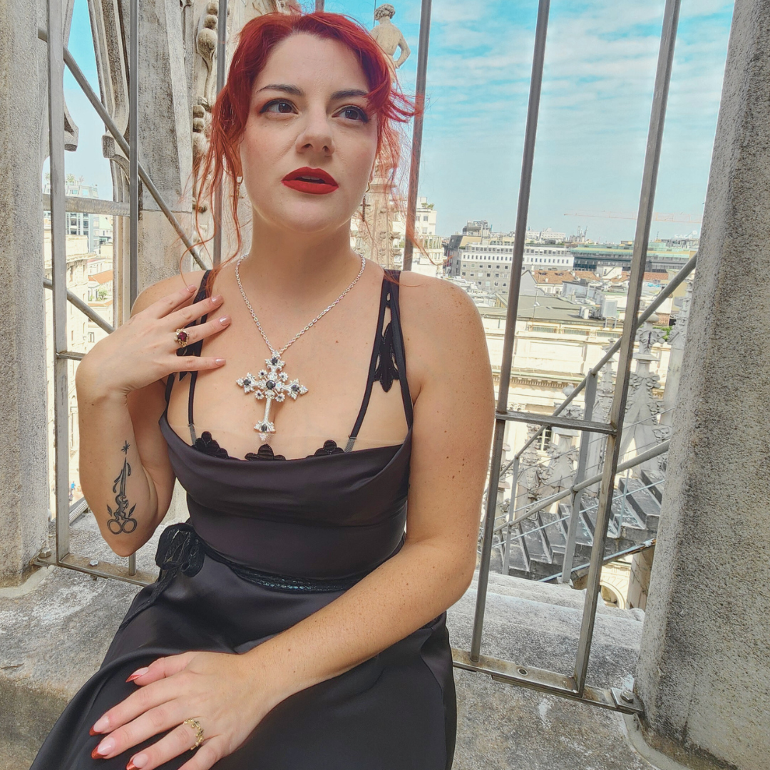 Divine Martyr Big Cross Necklace White Gold & Diamonds