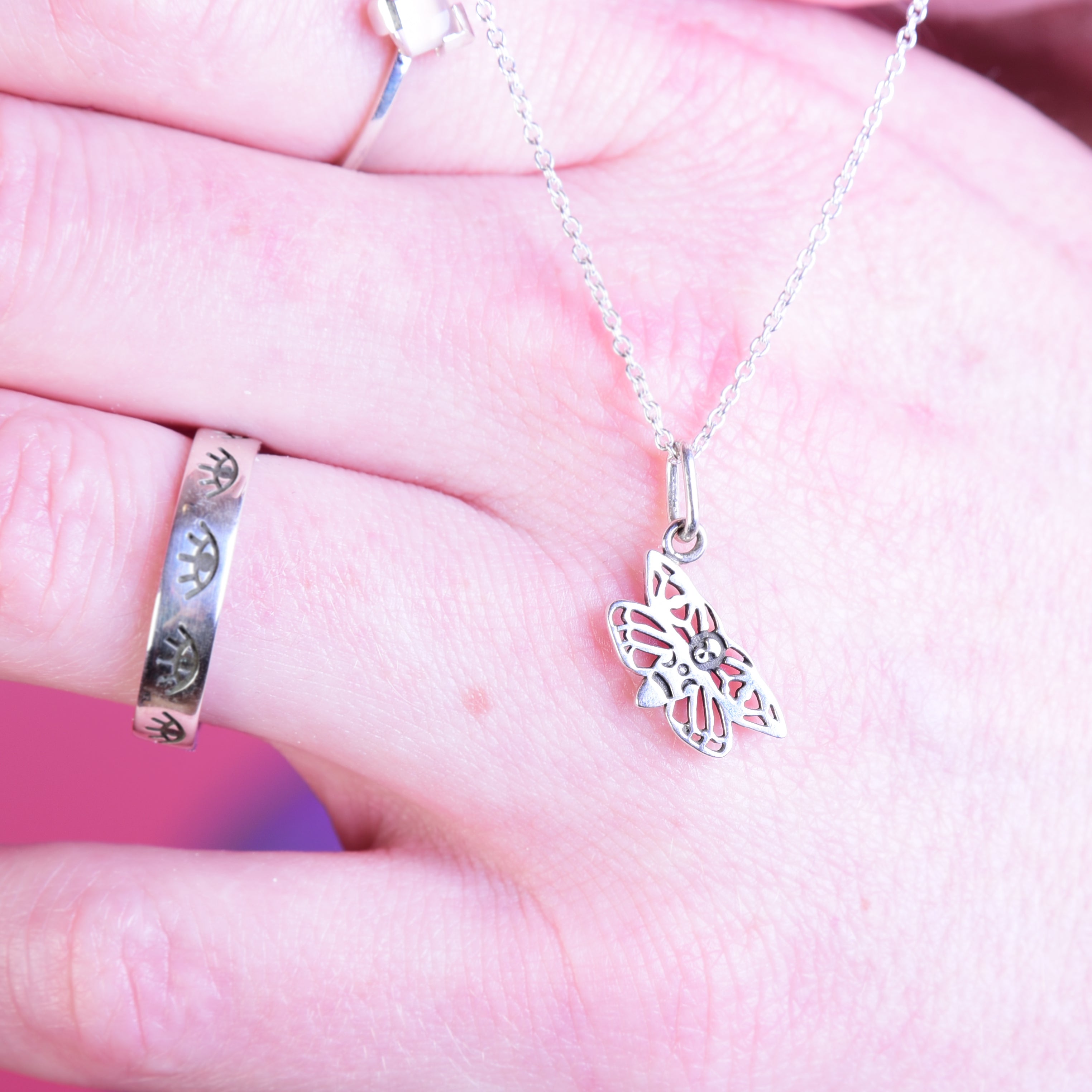Silver Evil Eye Ring Band - Inchoo Bijoux