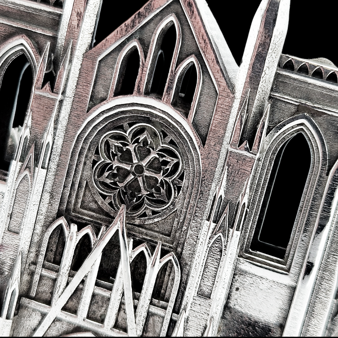Sterling Silver Statement Cathedral Belt Buckle