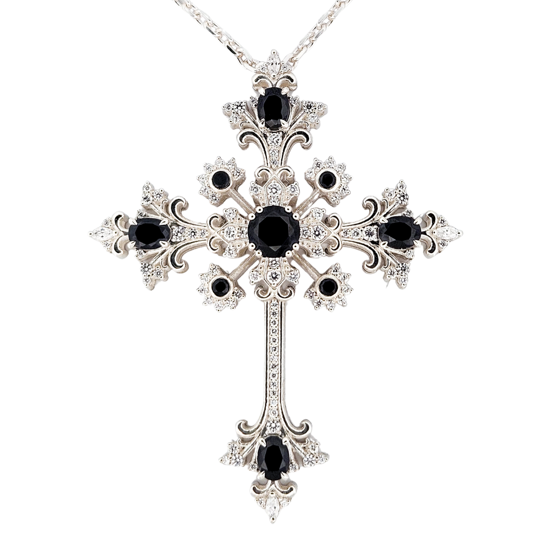 Divine Martyr Big Cross Necklace Sterling Silver