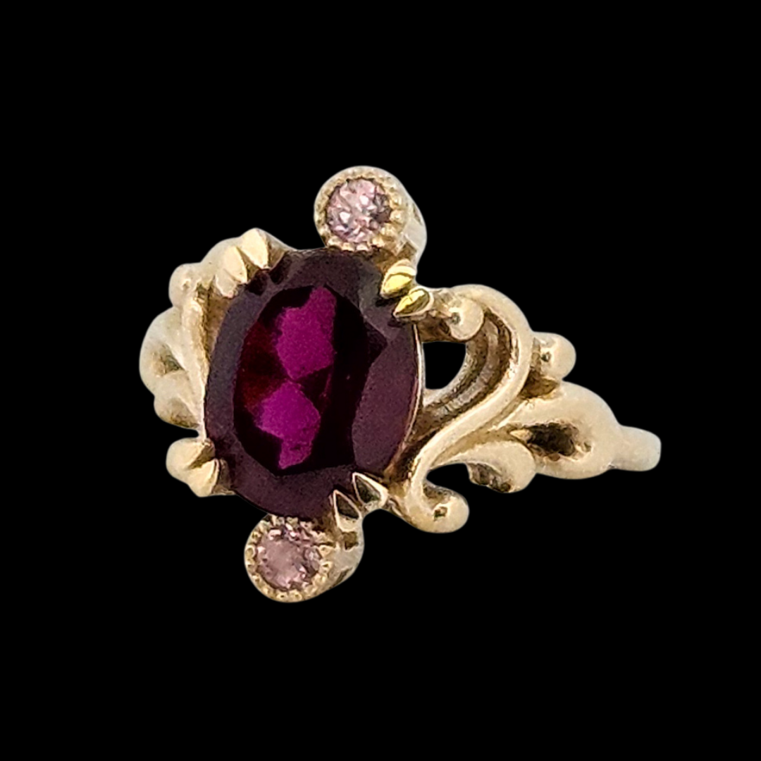 Baroque Dream Ring - Gold, Rhondolite Garnet & Color Change Gems - Inchoo Bijoux