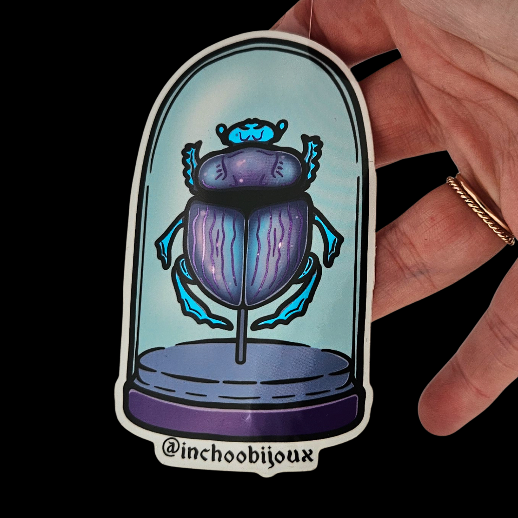 Glass Dome Beetle Sticker - Inchoo Bijoux