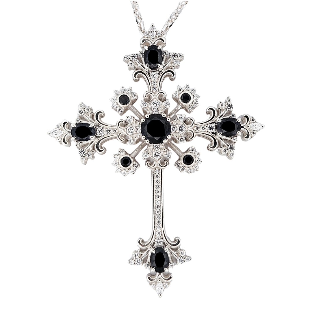 Divine Martyr Big Cross Necklace Sterling Silver