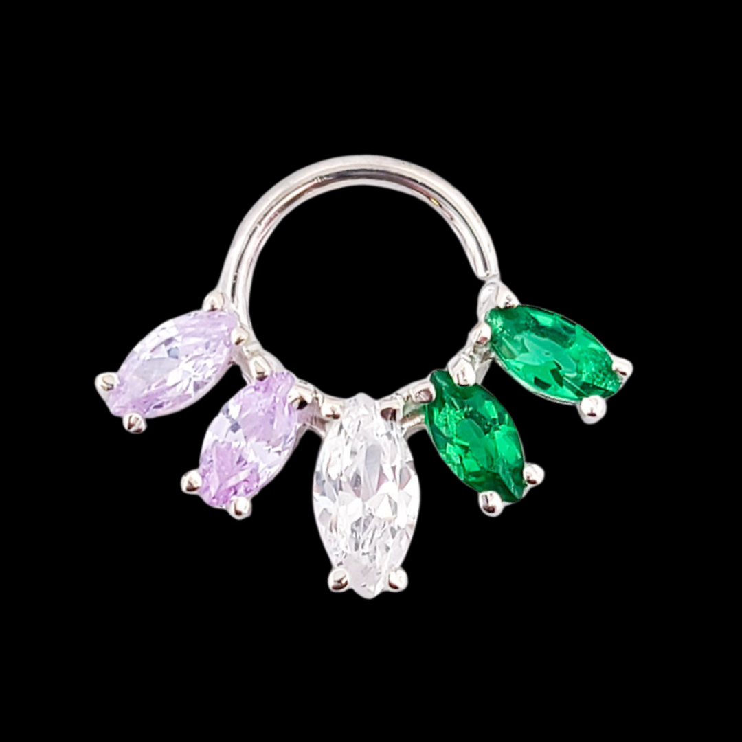 Queer Pride Flag Septum Piercing Marquise