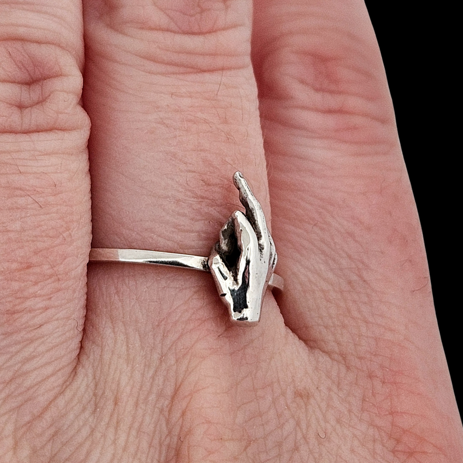 Fuck You Ring Middle Finger Sterling Silver - Inchoo Bijoux