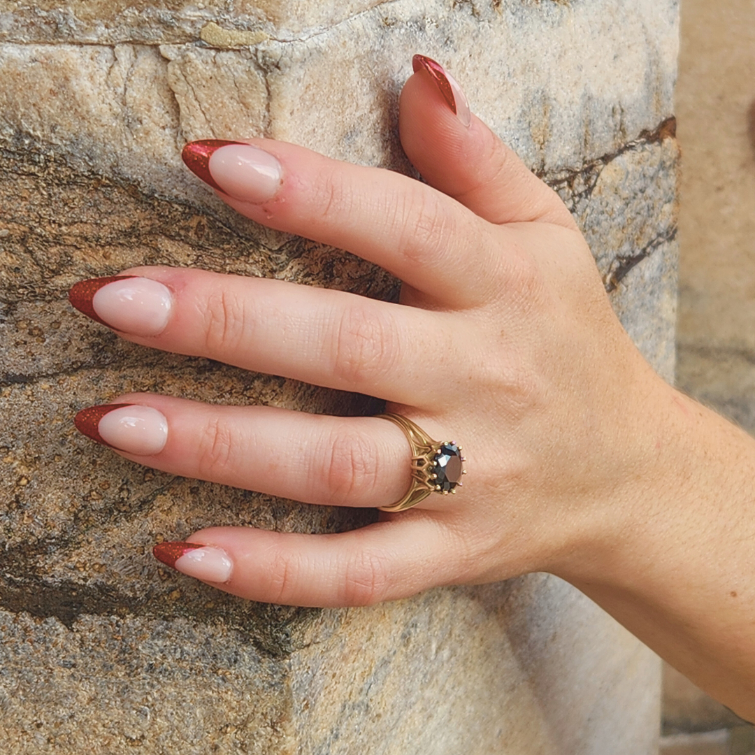 Veneration Ring - Gold and Black Diamond Ring - Inchoo Bijoux
