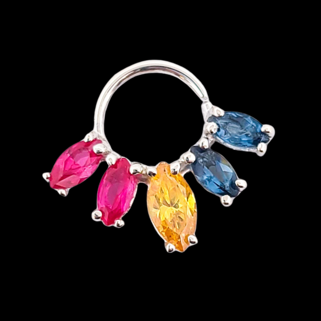 Pansexual Pride Flag Septum Piercing Marquise