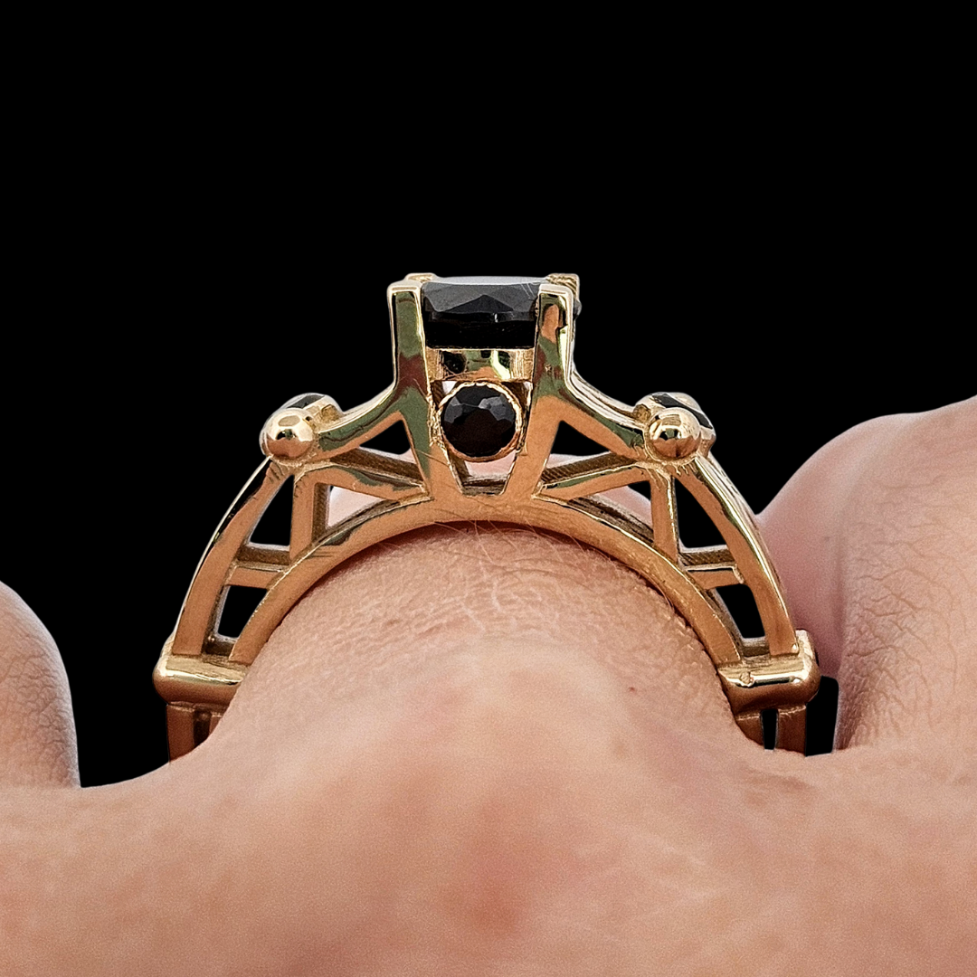 Victoria - Gold and Black Diamond Ring - Inchoo Bijoux