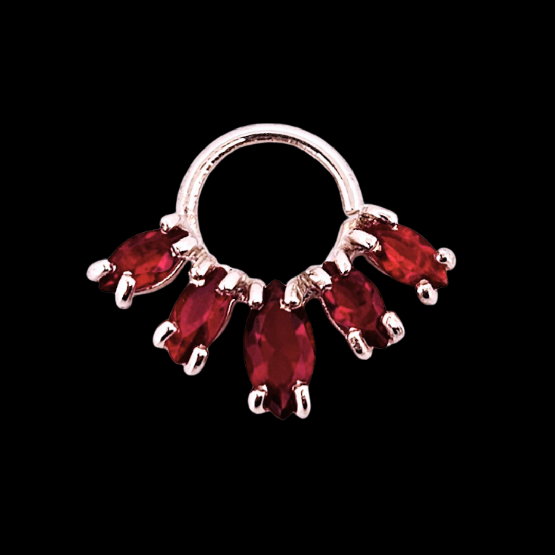 Vibrant Red Septum Piercing Marquise