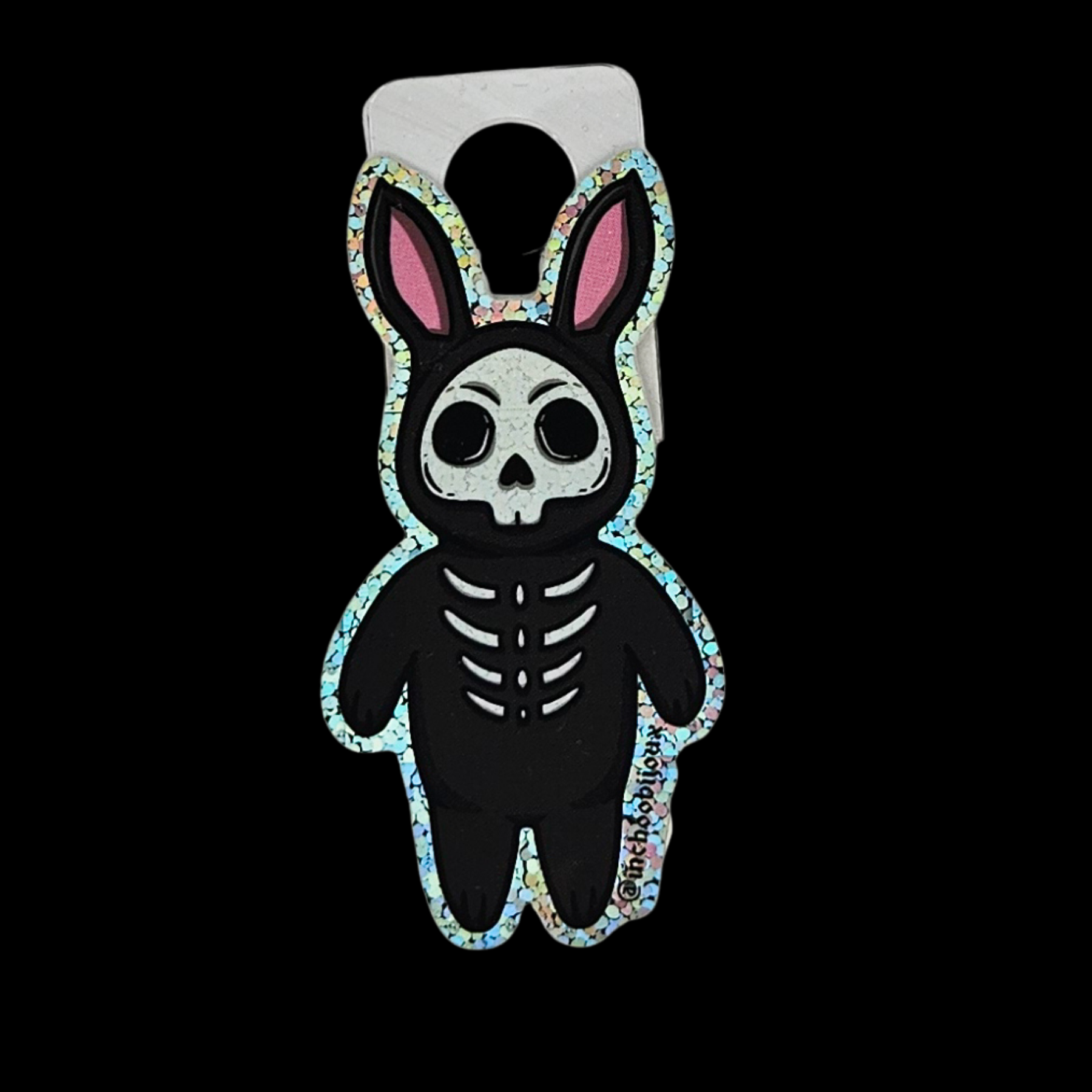 Skeleton Bunny Glitter Sticker - Inchoo Bijoux