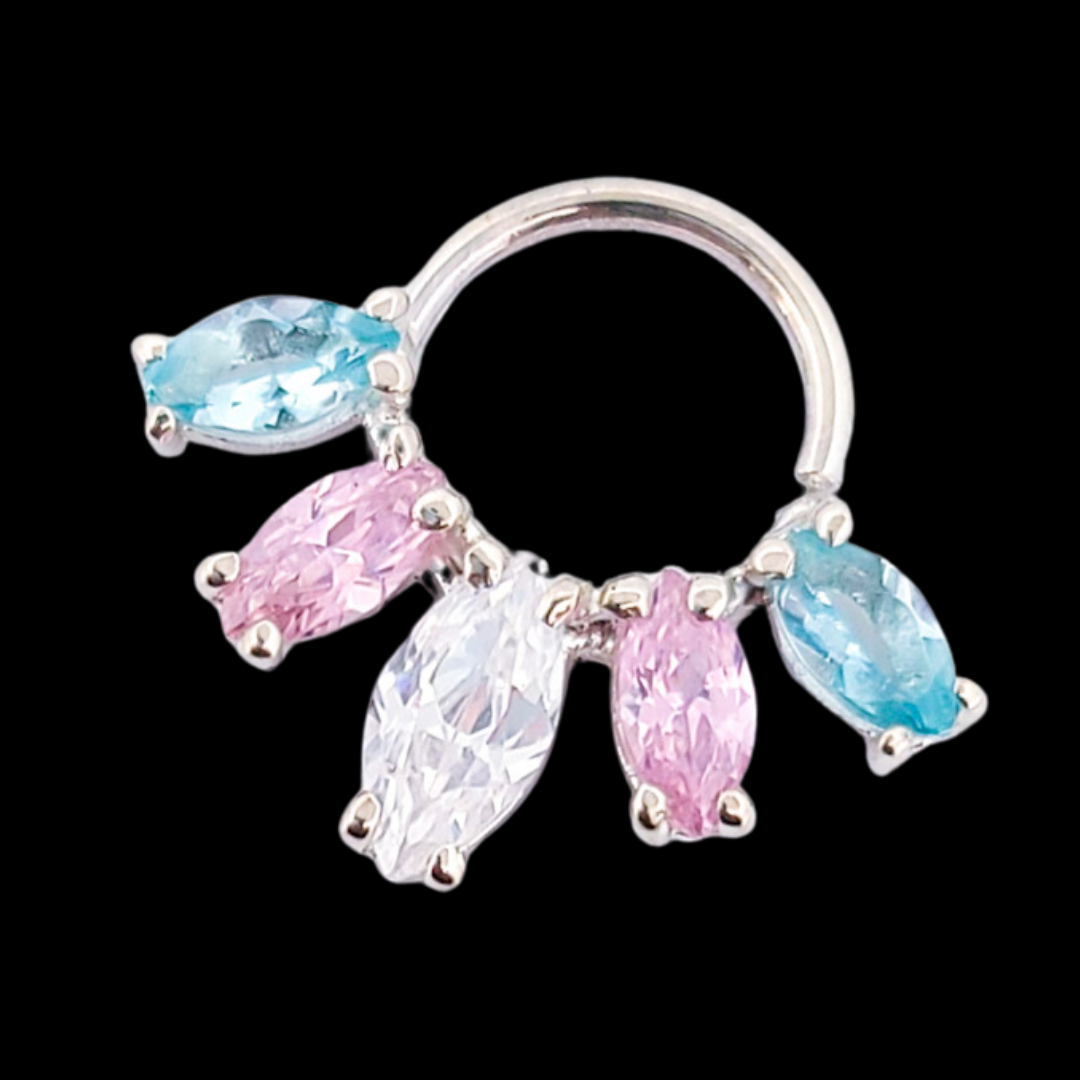 Trans Pride Flag Septum Piercing Marquise - Inchoo Bijoux