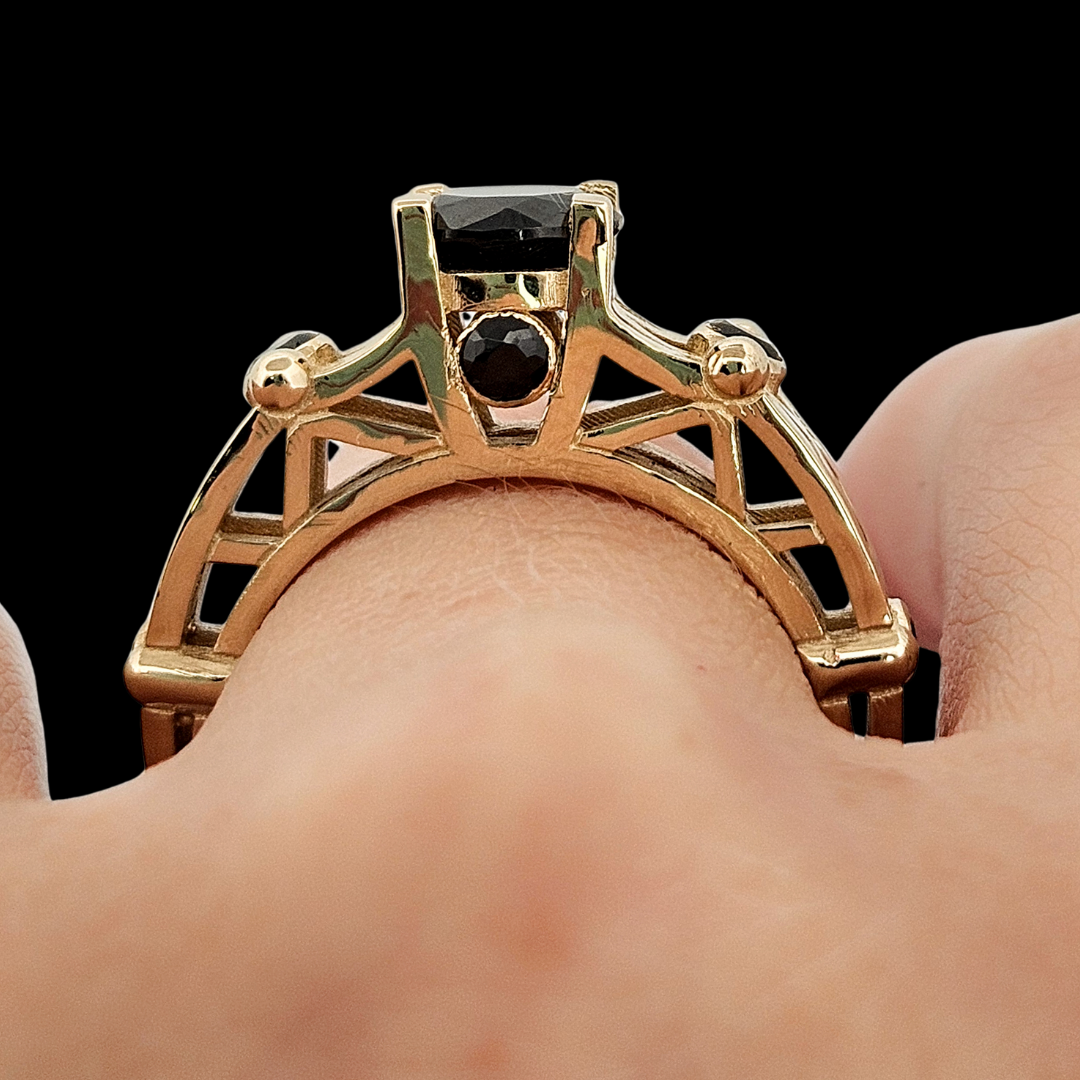Victoria - Gold and Black Diamond Ring - Inchoo Bijoux
