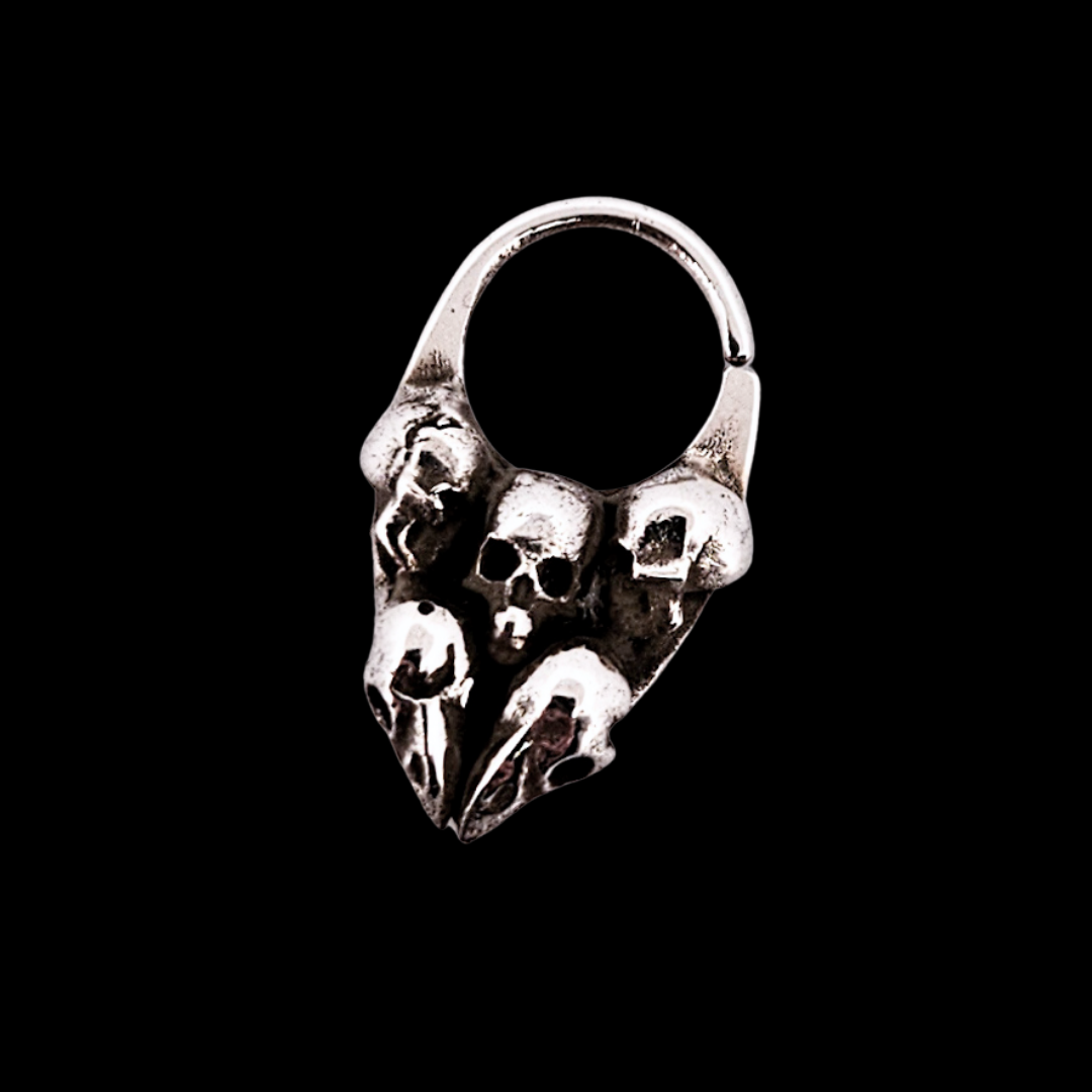 Catacombs Septum Bird Skull Sterling Silver