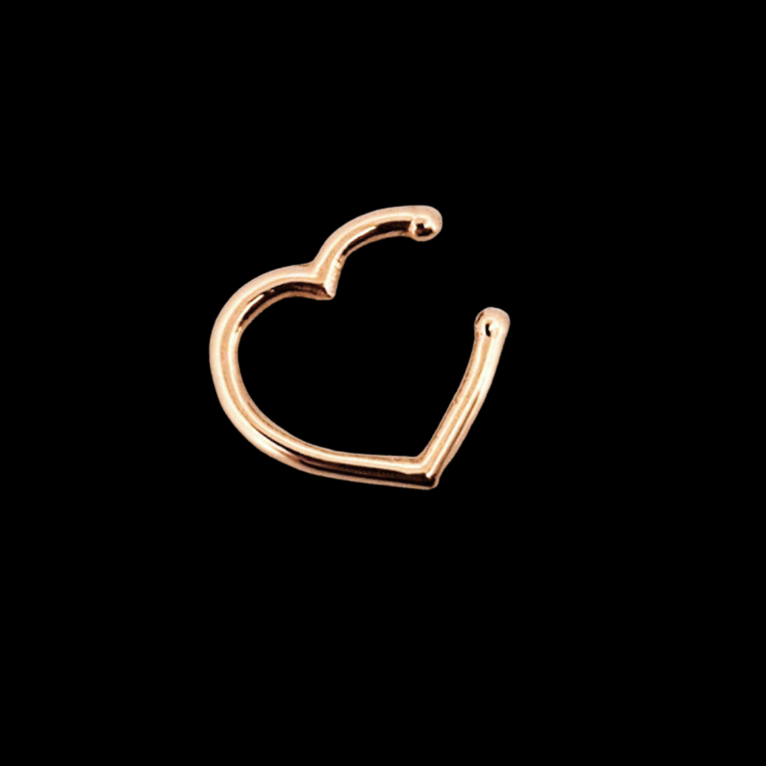 Small Heart Fake Nose Piercing - Gold Options