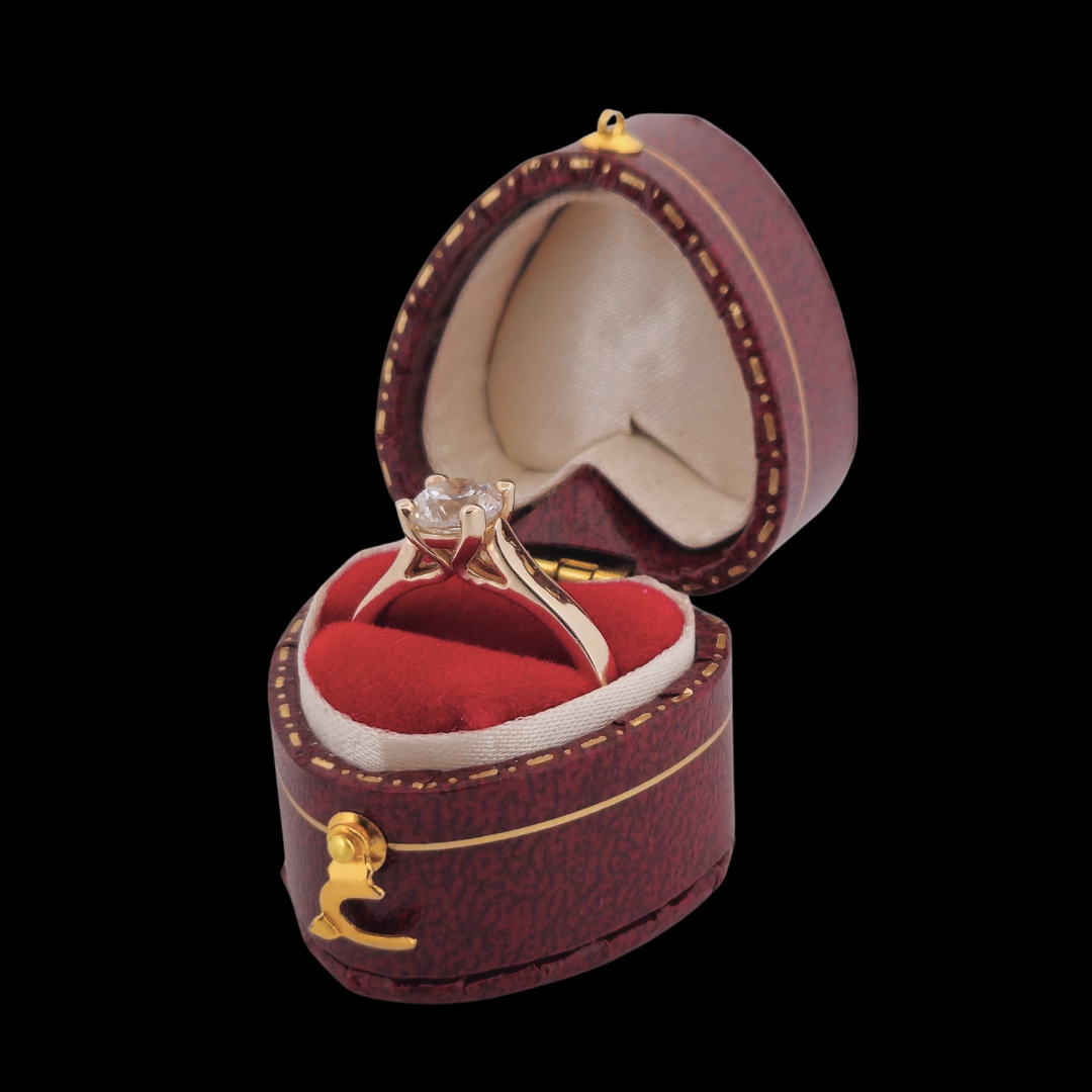 Vintage Style Engagement Ring Heart Box - Red or Blue - Inchoo Bijoux