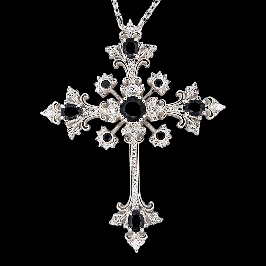 Divine Martyr Big Cross Necklace Sterling Silver