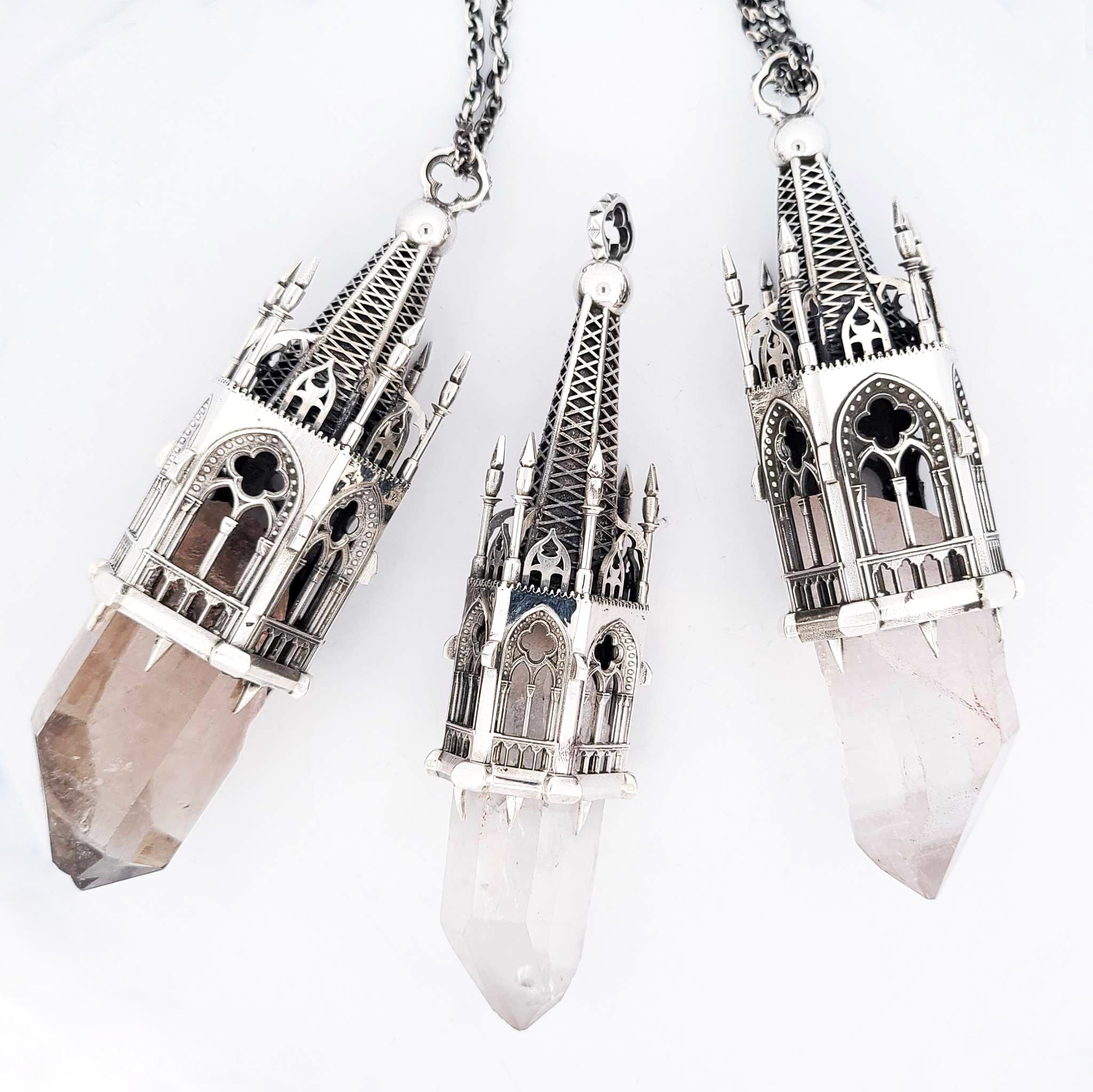 Temptation Tower 1 - Heavy Quartz Cathedral Pendant