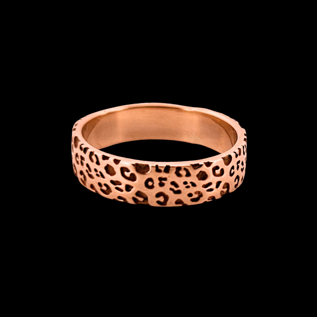 6mm Wide Leopard Print Ring Band - Gold Options - Inchoo Bijoux