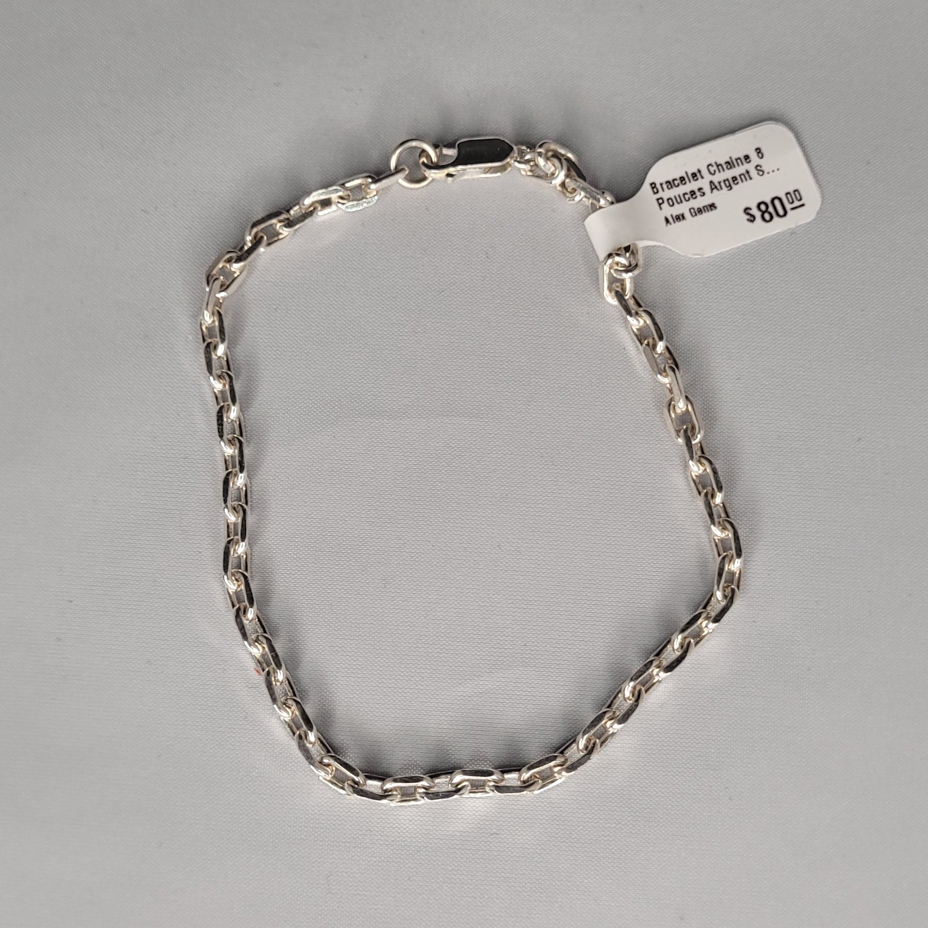 Bracelet Chaine 8 Pouces Argent Sterling