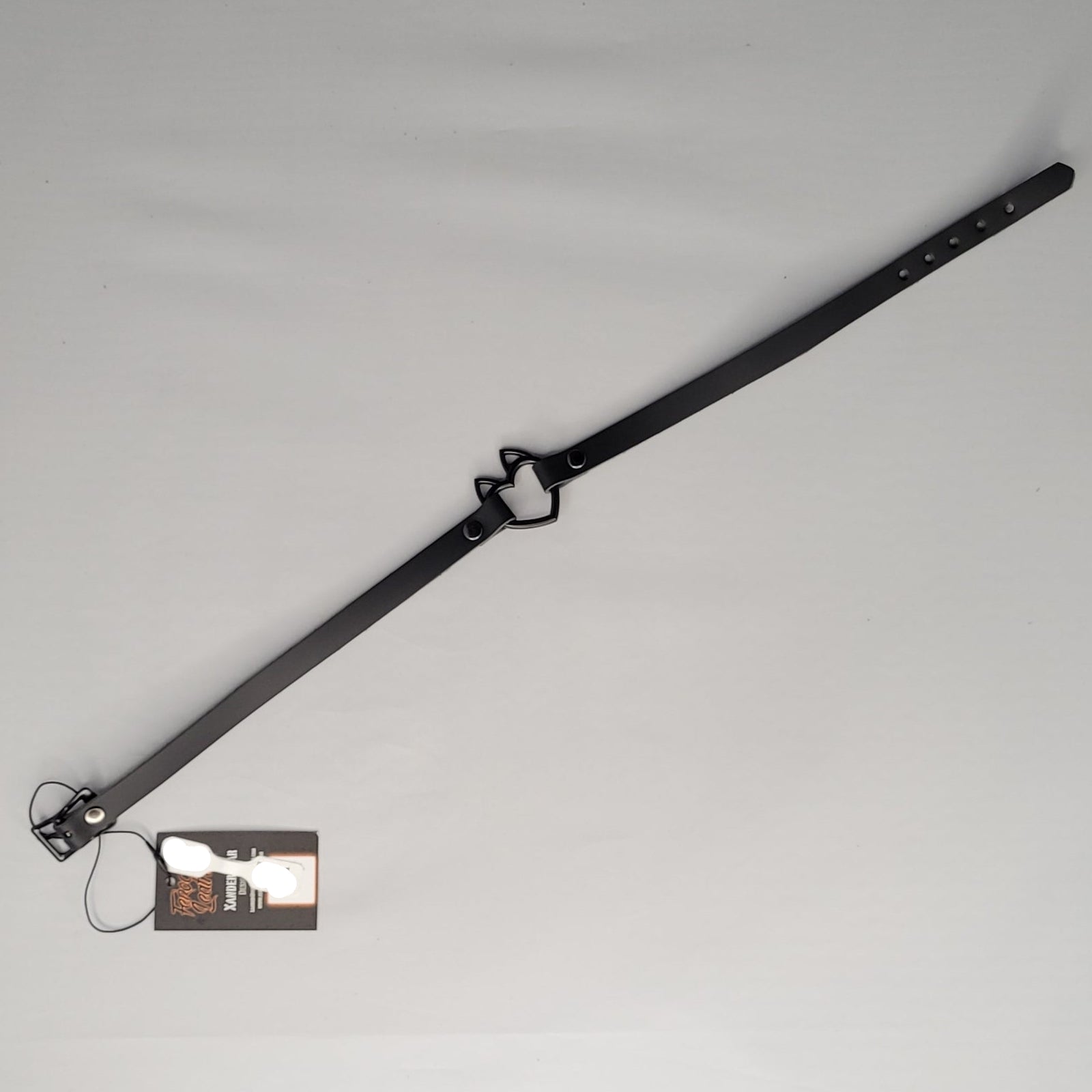 Choker - heart choker w ears - XPCK005 Black Large- Simple Black Cat ears Heart LARGE