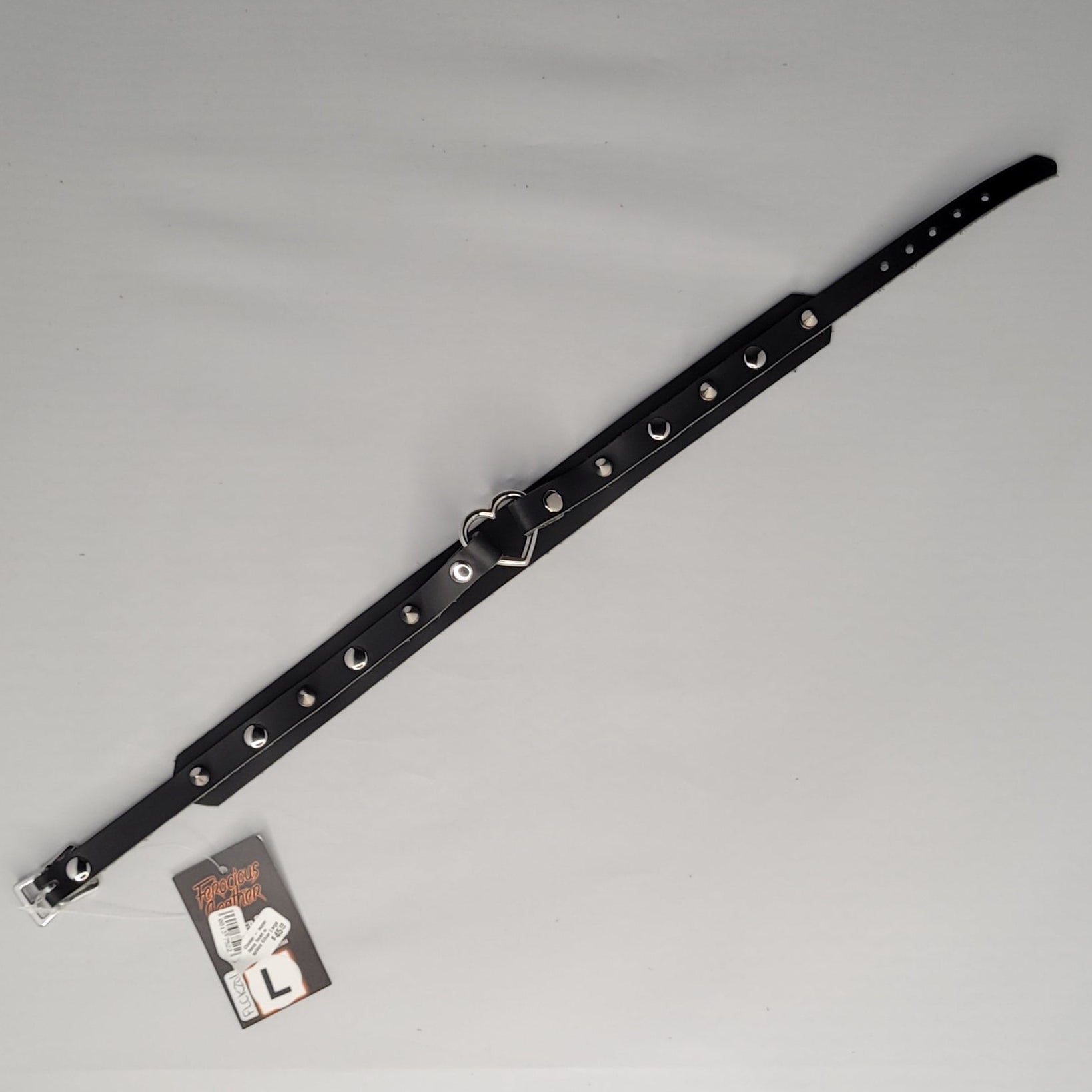 Choker - super fancy heart w spikes Silver Large - Full Double Silver Spikes (Cat Heart OR Simple Heart) LARGE