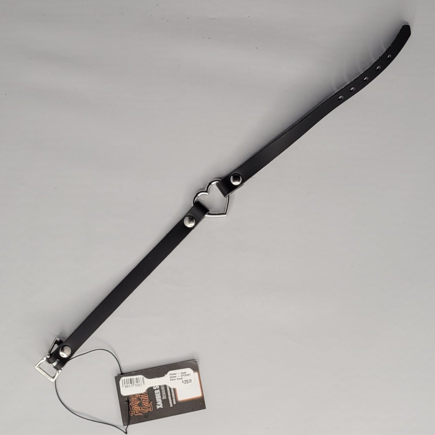 Choker - heart choker - XPCK001 Silver Small- Simple Silver Heart SMALL