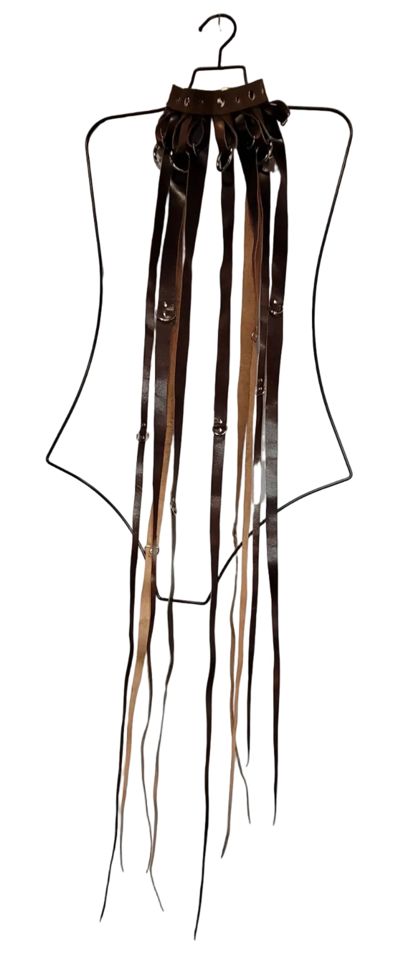 Choker Franges Anneaux Brun