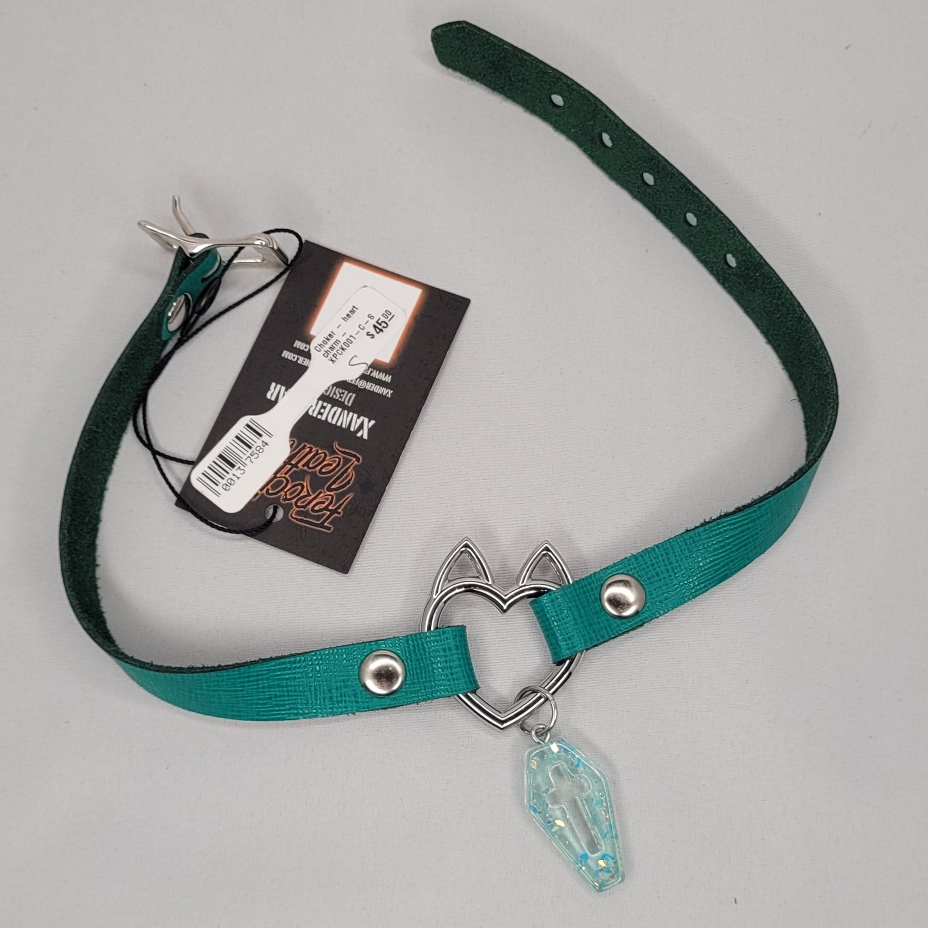 Choker - heart charm - XPCK001-C-S Small- Thin Band+ Charms VARIÉS SMALL