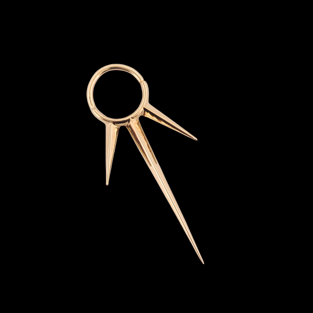 Long Spike Septum Piercing - Gold Options