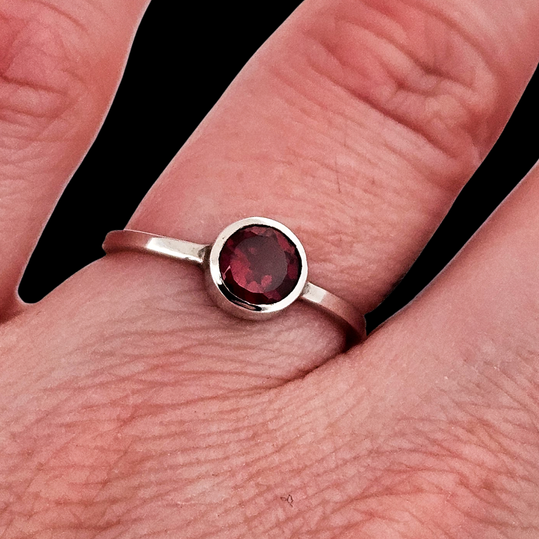 Genuine Garnet Stacking Ring - Inchoo Bijoux