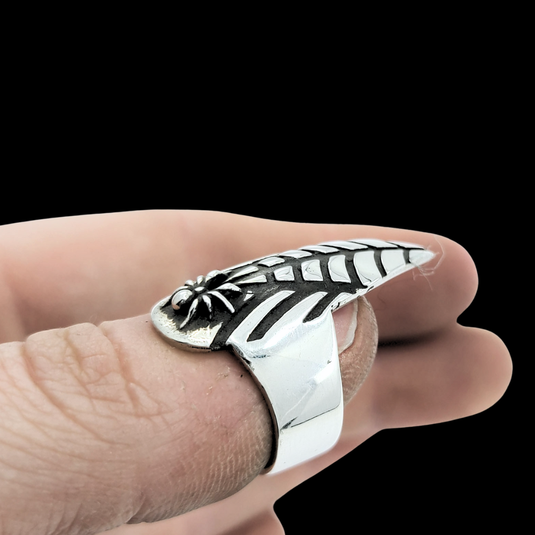 Spider and Web Stiletto Nail Claw Ring - Inchoo Bijoux